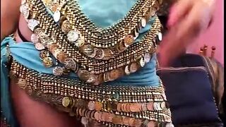 Indian girl gets on her knees and sucks a big cock