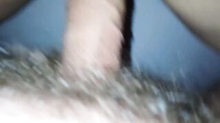 Fuck from behind and cum on her black panties