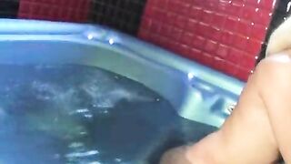 Sex students feeding blonde with dicks in the pool