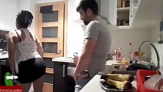 We fuck in the kitchen and I cum on your face. SAN114