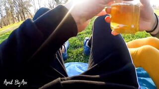 drinking piss in public, high risk in the streets, beginner slut !!! 4k