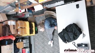 Pretty skinny blonde babe gets banged for shoplifting