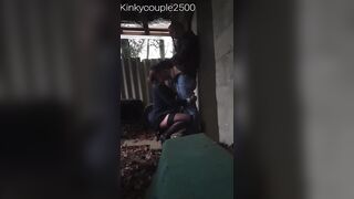 Hot milf in stockings deepthroat abandoned cabin forest