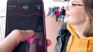 I control her pussy in public with a lovense lush - she moans and is embarassed