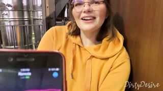 I control her pussy in public with a lovense lush - she moans and is embarassed