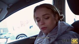 DEBT4k. Young debtor with cute face thinks sex is better