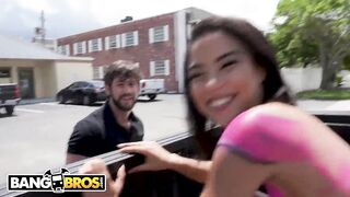 BANGBROS - Ebony Maya Bijou Gets Fucked in Public By Multiple Guys