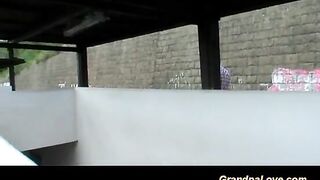 Blonde busty gets old cock sex
