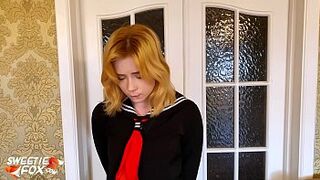 Daddy Rough Facefuck and Spanking Big Ass Schoolgirl - Cum Swallow