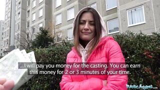 Public Agent Hot Russian brunette with tattoos loves taking big dick