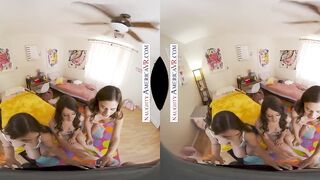 Naughty America - Hot babes experiment with a young stud at their dorm room!