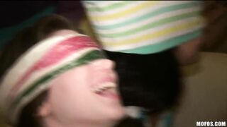 Three young girlfriends play truth or dare that leads to an orgy