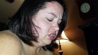 Sexy BBW Sucks Dick and Squirts all Over Cock (pt 1)
