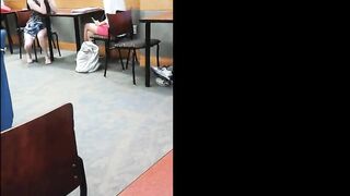 Two leggy Chinese college girls at orientation