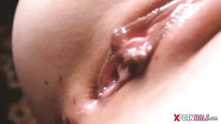 Close-up fetish. Pussy flows and gets a load of thick cum