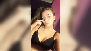 first a little shy then showing her titties on periscope