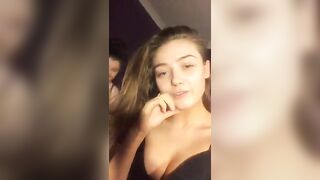 first a little shy then showing her titties on periscope