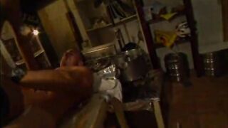 Sexy cook banged by a muscly man in the kitchen