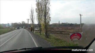 3 moms pick up young cock at MaturVan