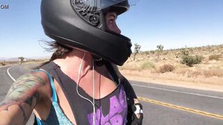 felicity feline riding on aprilia tuono motorcycle