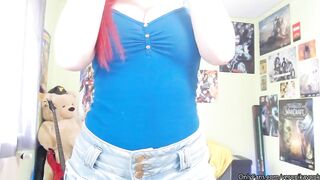 Hot youtube streamer striptease fail