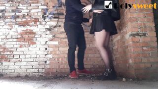 Fucked her BF in an abandoned building (Pegging)