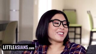 Little Asians - Curvy Asian Babe Bounces Her Round Booty On Her Hot Roommate's Dick On The Couch