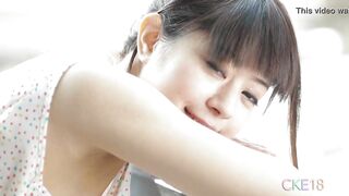 Sweet Japanese teen cameltoe touching and teasing outdoors