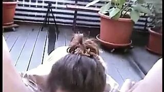 sexy mature amateur lady fucking on balcony