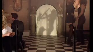 Blonde and brunette hotties arrive at a mansion where orgies are taking place