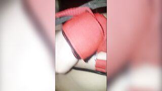 Tied up in latex and fucked by a dildo until I squirt