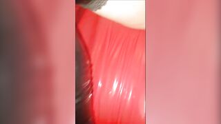 Tied up in latex and fucked by a dildo until I squirt