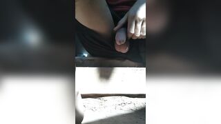 pissing outdoors