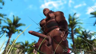 Young virgin roller gets fucked by a big black cock outdoor