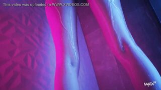 Slow motion water dripping on pussy and tits 240 FPS