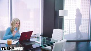 Girl finally has a reason to be gaped at Work