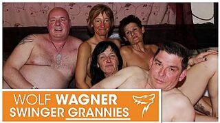YUCK! Ugly old swingers! Grannies & grandpas have themselves a naughty fuck fest! WolfWagner.com