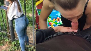 A stranger freed a beautiful girl from a trap and fucked in her mouth and ass