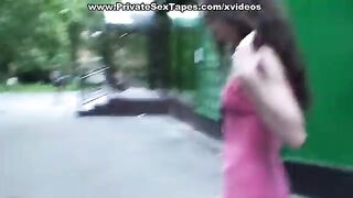 Banging young russian girlfriend outdoors