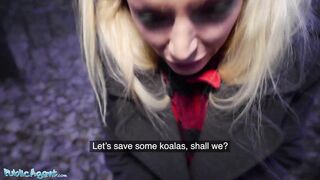 Public Agent Blonde Ozzie Isabelle Deltore fucks to save the bush
