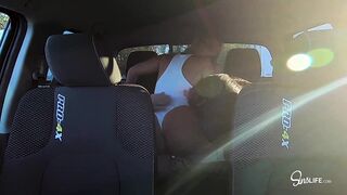 Back Seat Threesome with Kissa Sins and Alexis Monroe
