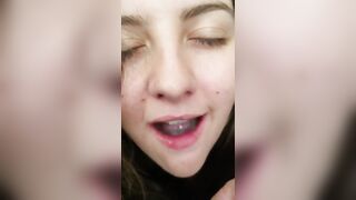 Chubby ex gf swallow