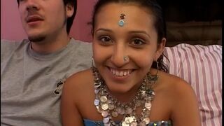 Sweet Indian girlfriend prefers threesome sex with strangers