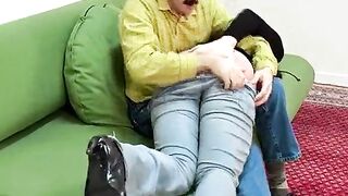 CMNF - French girl spanked hard
