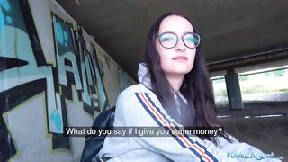 Public Agent Hot Czech body fucked under public bridge after sucking cock