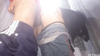 DEEP ASS SWALLOWS COCK IN THE BATHROOM AND FILLS UP WITH HOT MILK