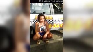 Spanish women accidentally pees while talking