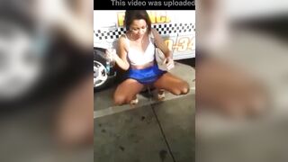 Spanish women accidentally pees while talking