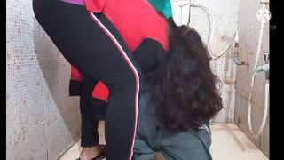 Indian bhabi caught her devar and fucked in bathroom.