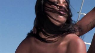 Sexy brunette hardly fucked on a boat